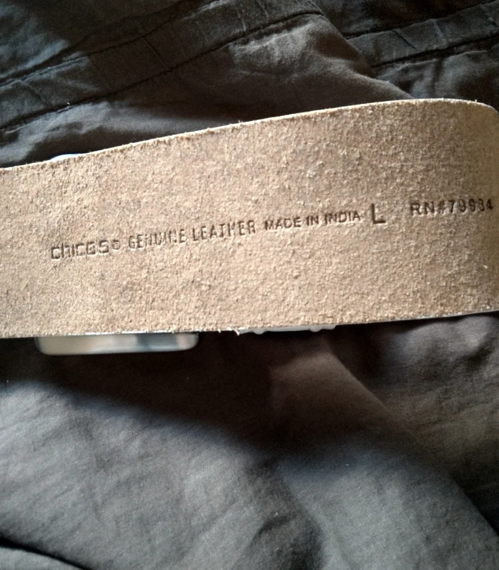 Chico's Wide White Belt with Silver Buckle